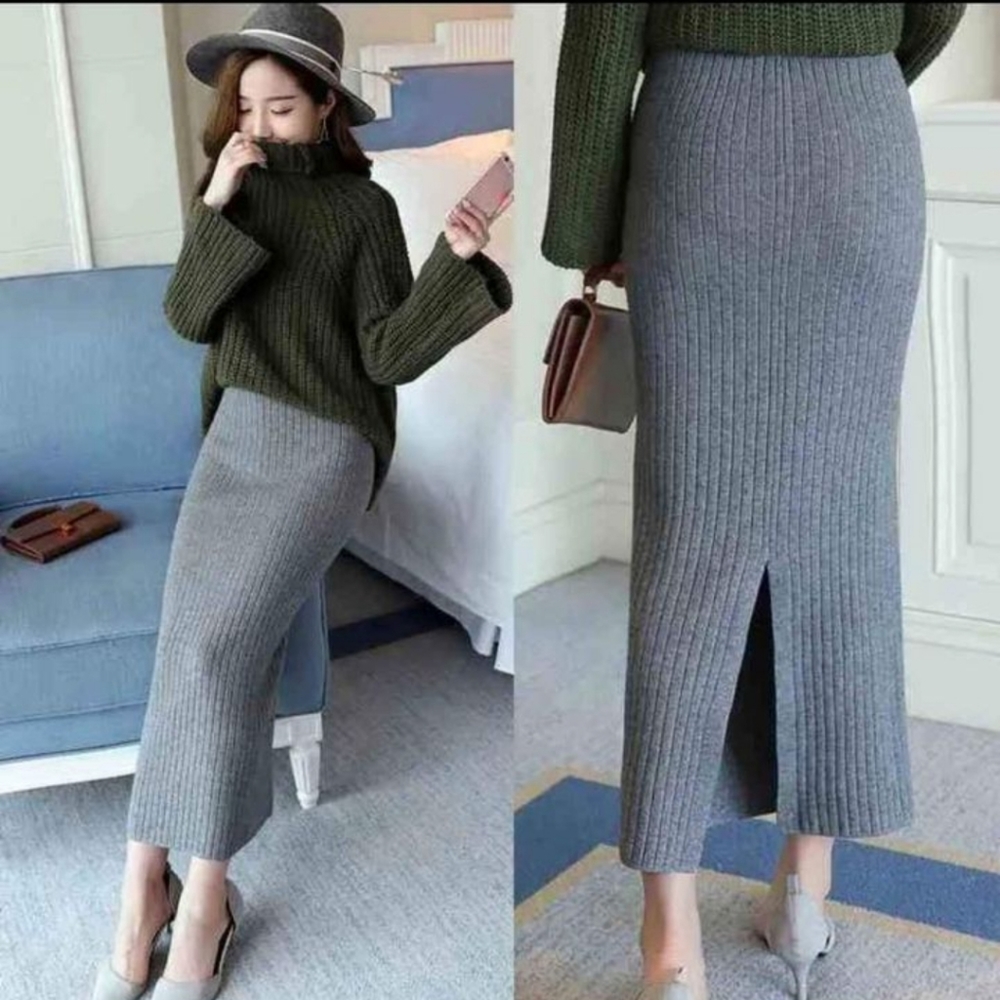 Dark Grey Fall/Winter Pencil Skirt